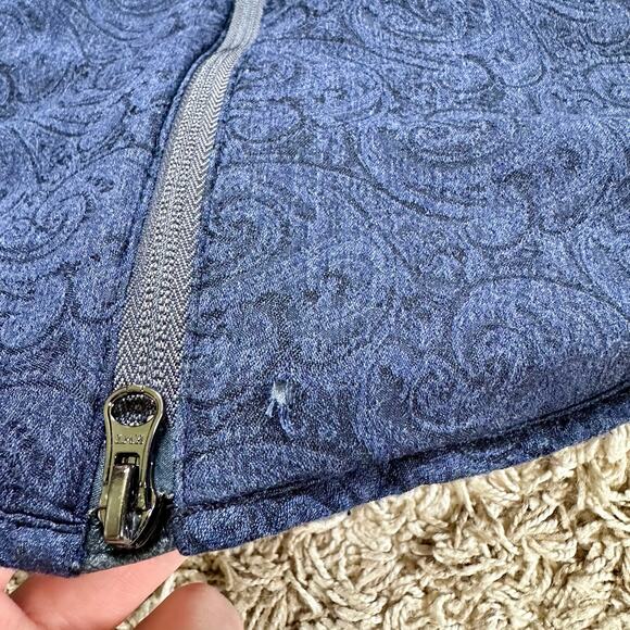 Rare Robert Graham Floral Navy / Black Light Jacket Flowers Zip Men’s Size M - Picture 15 of 16